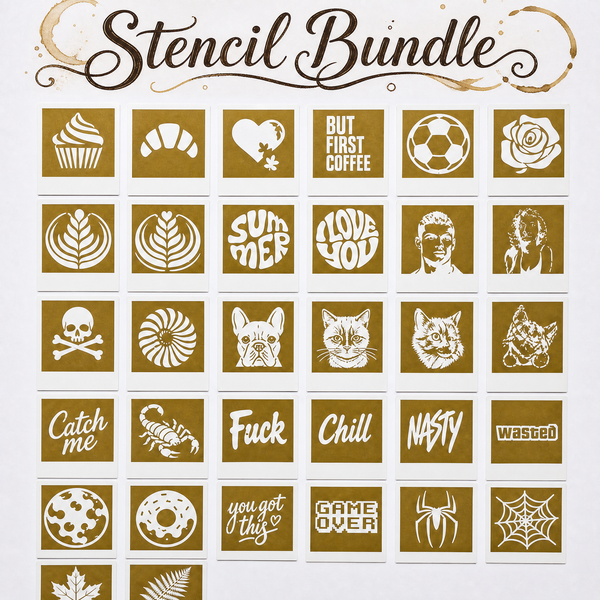 BrewShot Latte Art Printer + 4 Stencil Starter Set